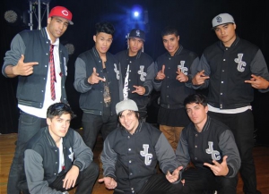 the-justice-crew-wearing-letterform-personalised-baseball-jackets