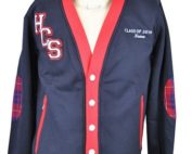 Hunter Christian School Custom Varsity Cardigan Front