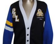 Pal College custom varsity jacket and cardigan