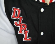 dysart junior rugby league exodus baseball jacket satin applique letters