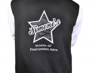 simones school of performing-arts exodus baseball jacket back