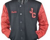 1 the justice crew baseball jacket front