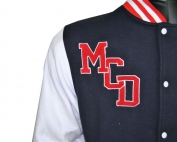 the mcdonald college exodus baseball jacket letters