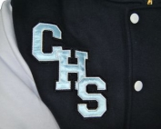 cootamundra high school exodus baseball jacket satin applique initials