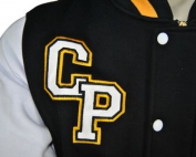 cambridge park high school exodus baseball jacket leather look applique initials