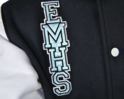 eden marine high school exodus baseball jacket satin applique initials