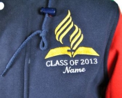 macarthur adventist college exodus baseball jacket embroidered emblem