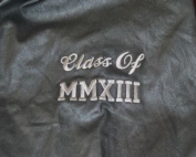 moorebank high school exodus baseball jacket denim sleeve with embroidered detail