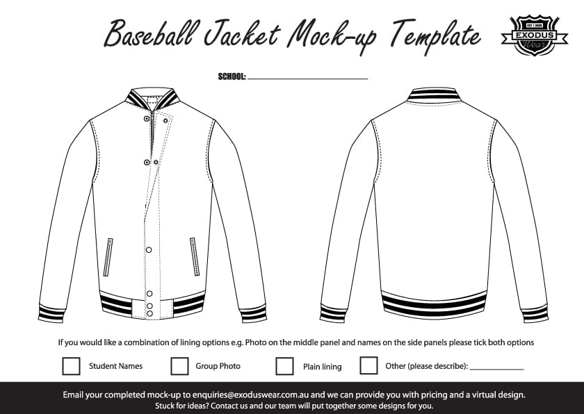 Download Design your own custom varsity jacket with your personalised name